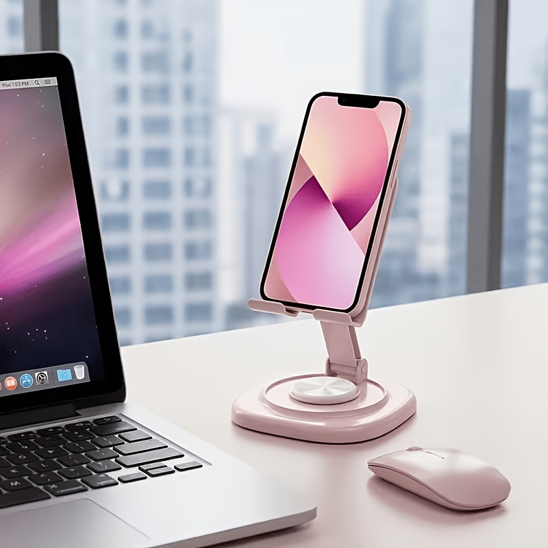 TEMU Support rotatif à 360° pour téléphone et tablette en 4 couleurs, avec stable et antidérapante, angle réglable, design pliable et portable, et
