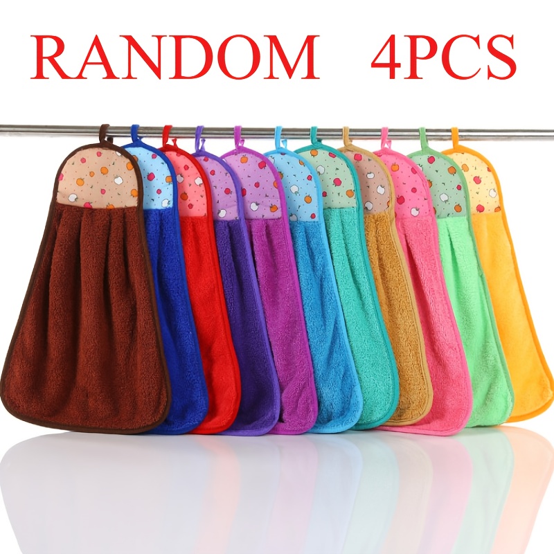 4pcs Ultra Soft Microfiber Kitchen Towel - Extra Large, Water-Absorbing, Hairless, with Cute Cartoon Patterns - Perfect for Cooking, Cleaning, and Home Decor