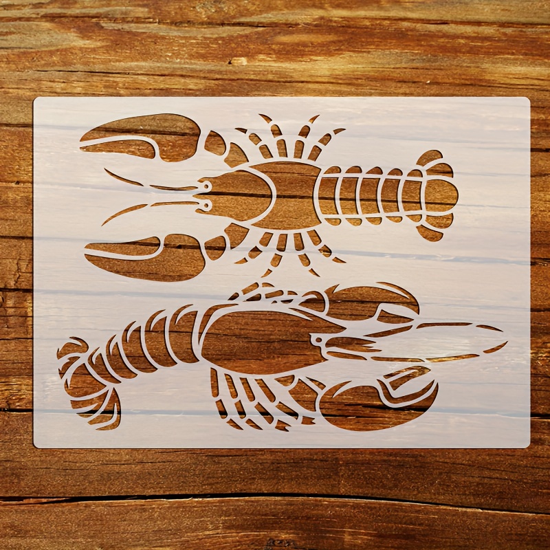 1pc Lobster Stencil, Reusable Painting Template For Crafts, Wall Art, Furniture Canvas & Diy Projects