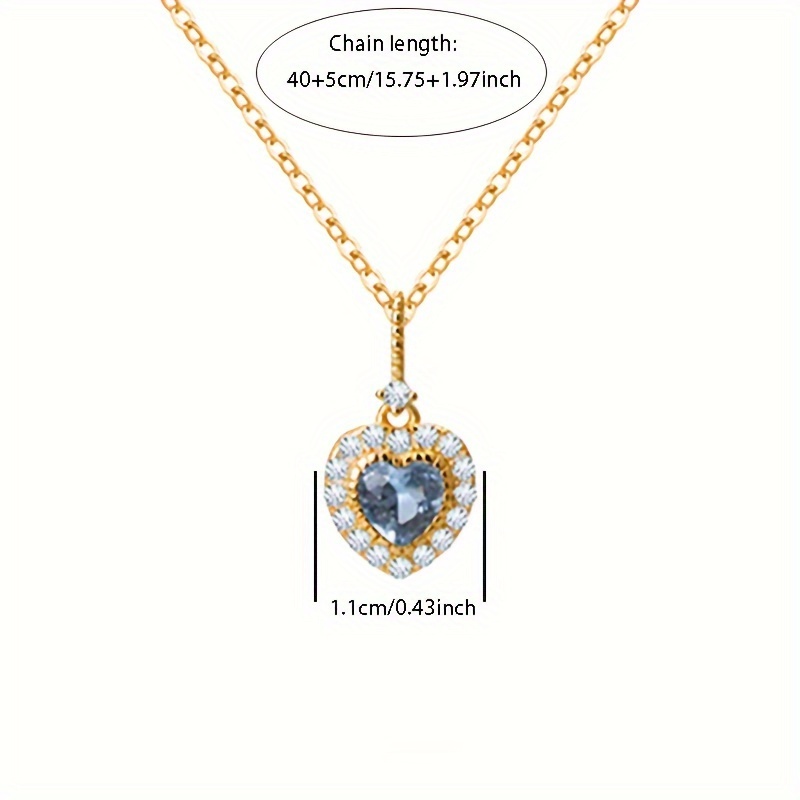 Women's Heart-Shaped Pendant Necklace with Synthetic Zirconia