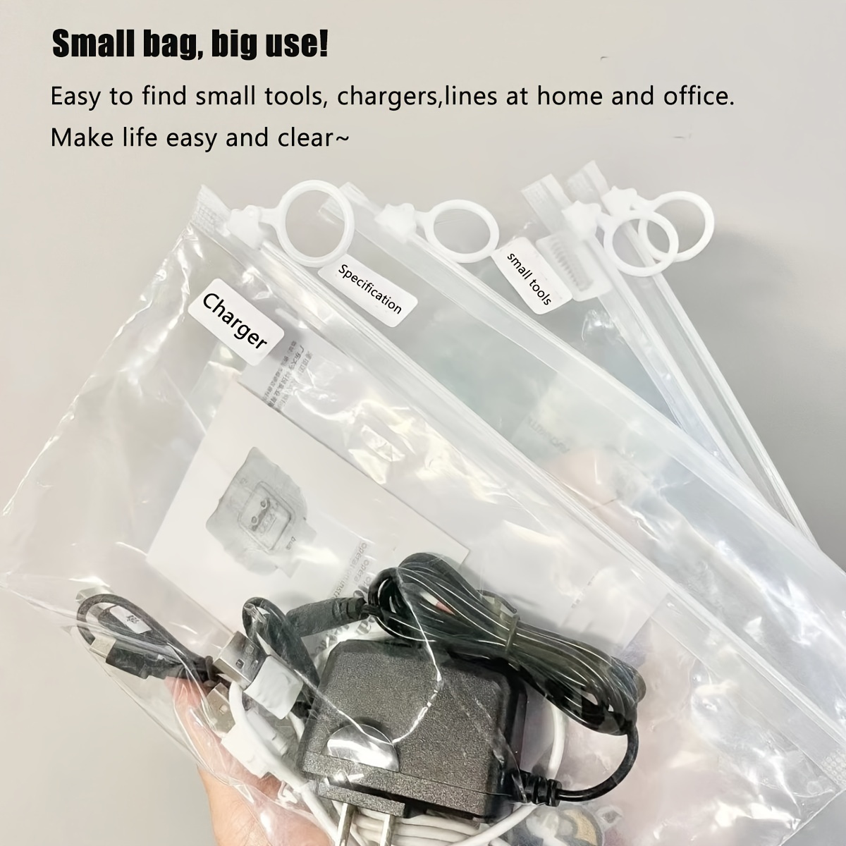 10 30 50pcs simple and practical storage bags small items packaging bag multi functional frosted storage bag portable waterproof pull ring transparent bag document bag details 5