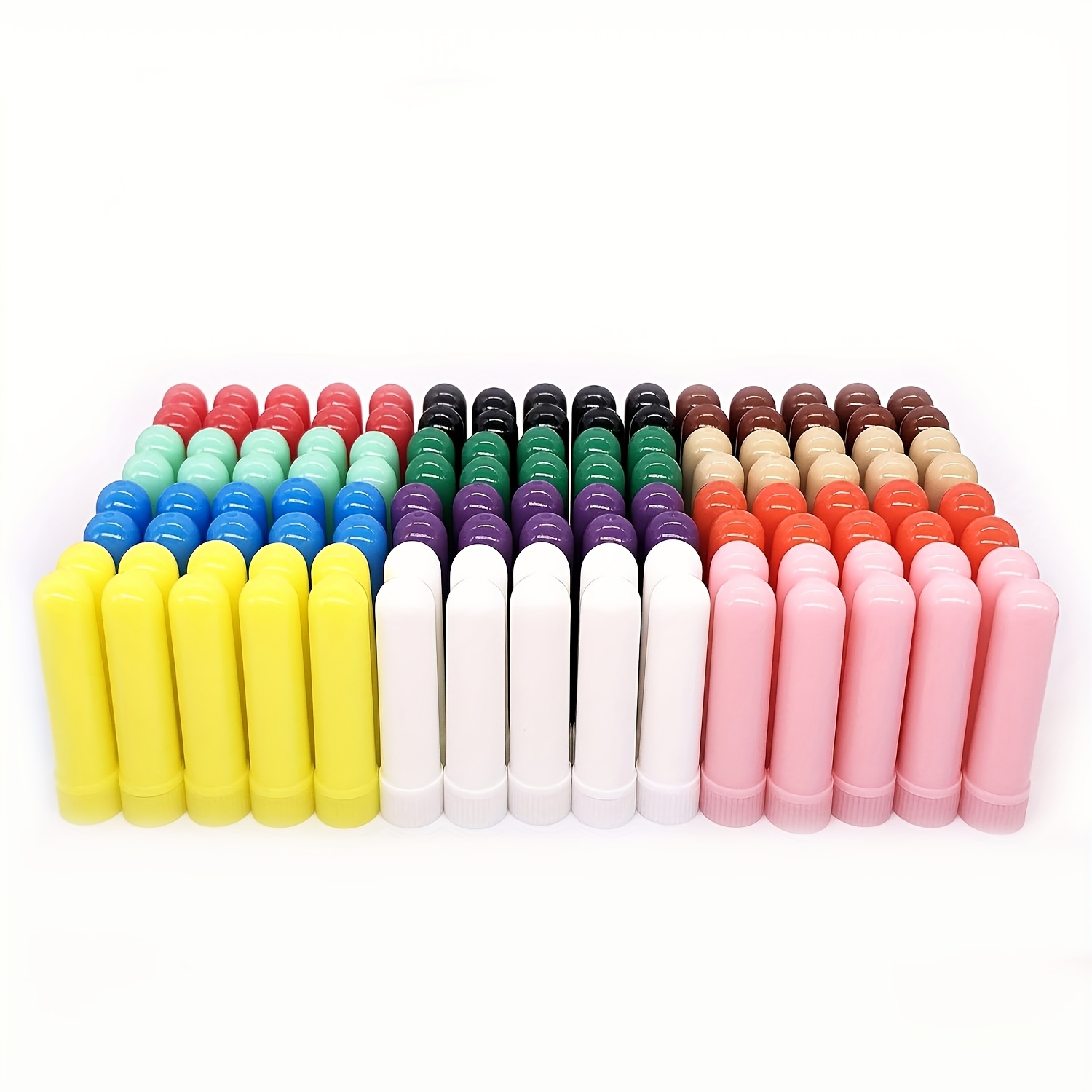 TEMU 120pcs Set Of Colored Blank Nasal Inhalation Tubes (includes 110 Wicks + 5 Droppers + 2 Clips)