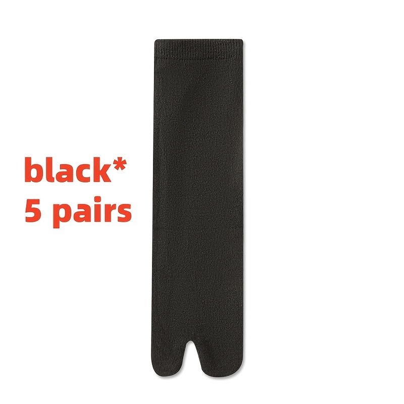 TEMU 5 Pairs Men Women Toe Separator Socks Wooden Clog Socks Sweat-absorbing Breathable Two-toe Full Socks