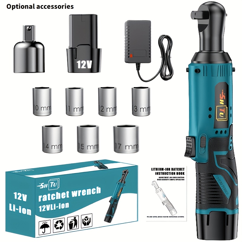 TEMU Cordless Electric Ratchet Wrench, Optional Accessories Sold Separately,suitable And Vehicle Maintenance, Optional Repair Tools, And Quick Use