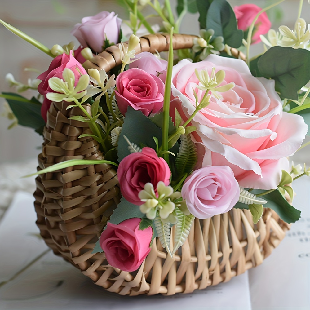 rattan basket half moon wicker basket willow straw basket Temu