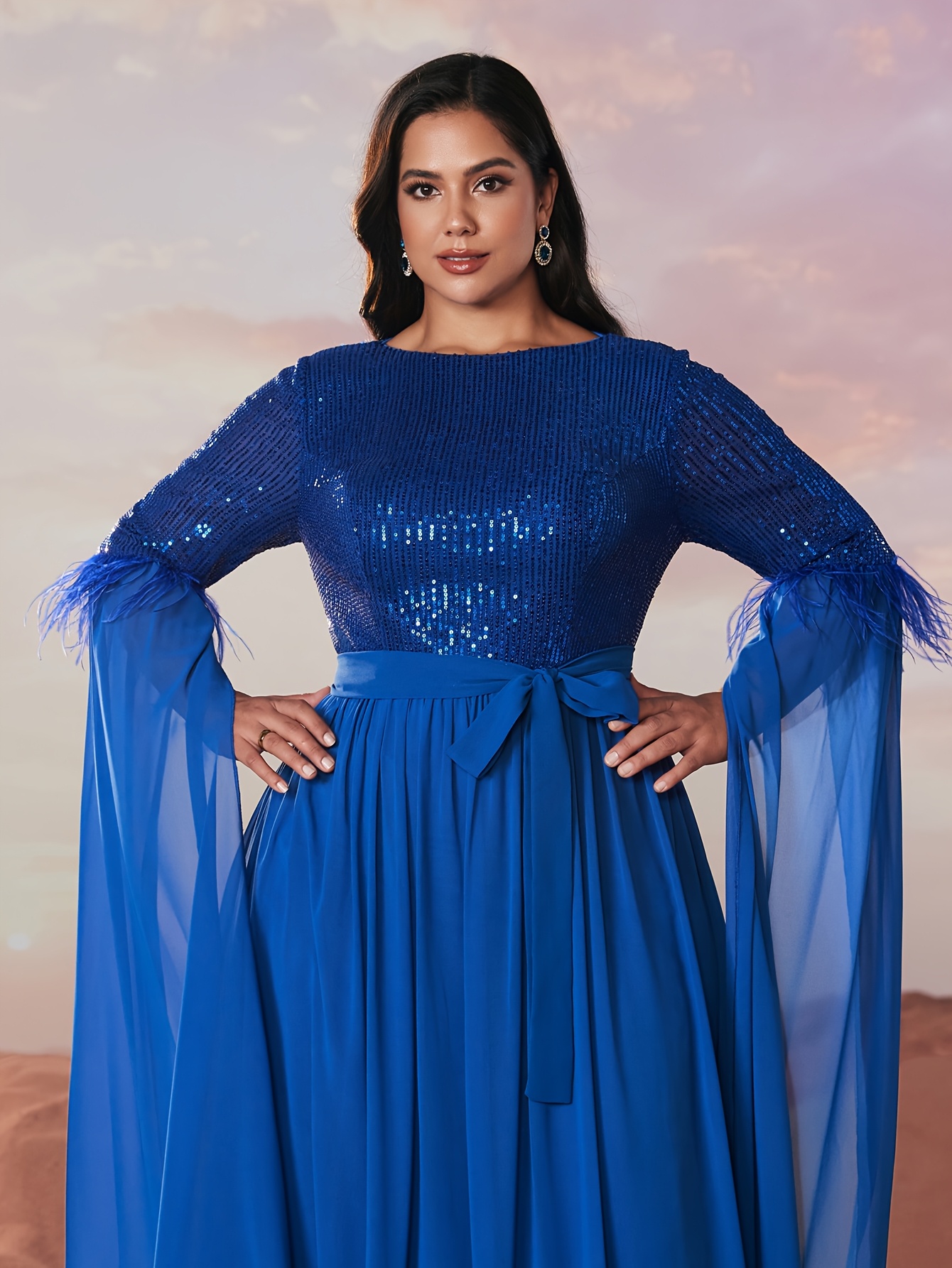 Special Occasion Formal Dresses Royal Blue Wrap Dress Plus Size Idia Plus  Size Evening Gown In