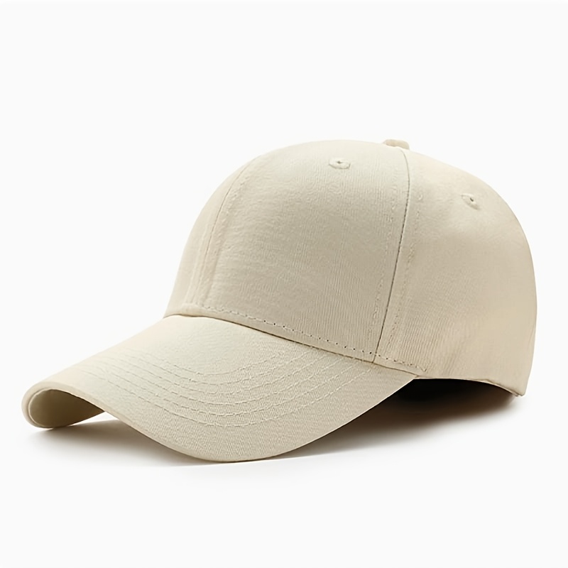 Unisex Solid Color Baseball Cap, Adjustable Duckbill Hat