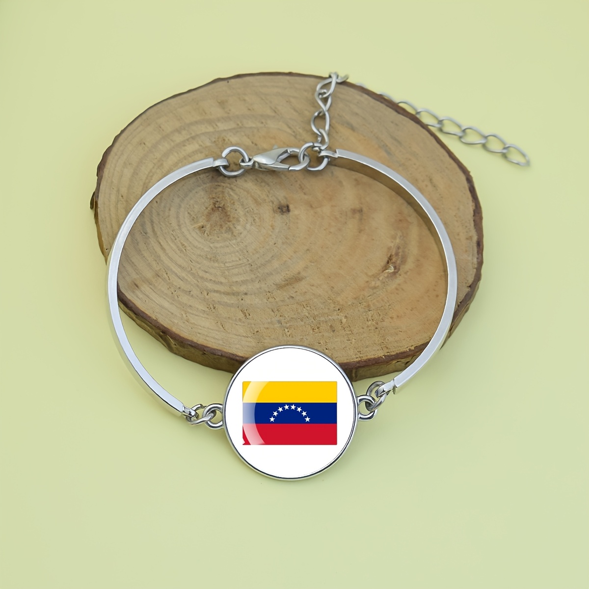 TEMU Adjustable Bracelet Featuring The Flag Of Venezuela, Perfect For Women As A Stylish Accessory For Everyday Use And
