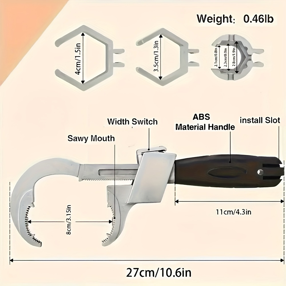 multi function adjustable wrench set multi function maintenance tool for bathrooms and other   spaces and plumbing Product details 0