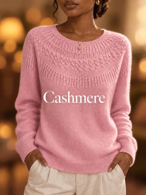 womens round neck jacquard sweater long sleeve pullover loose fitting for casual wear office layering and autumn winter outfits in multiple colors