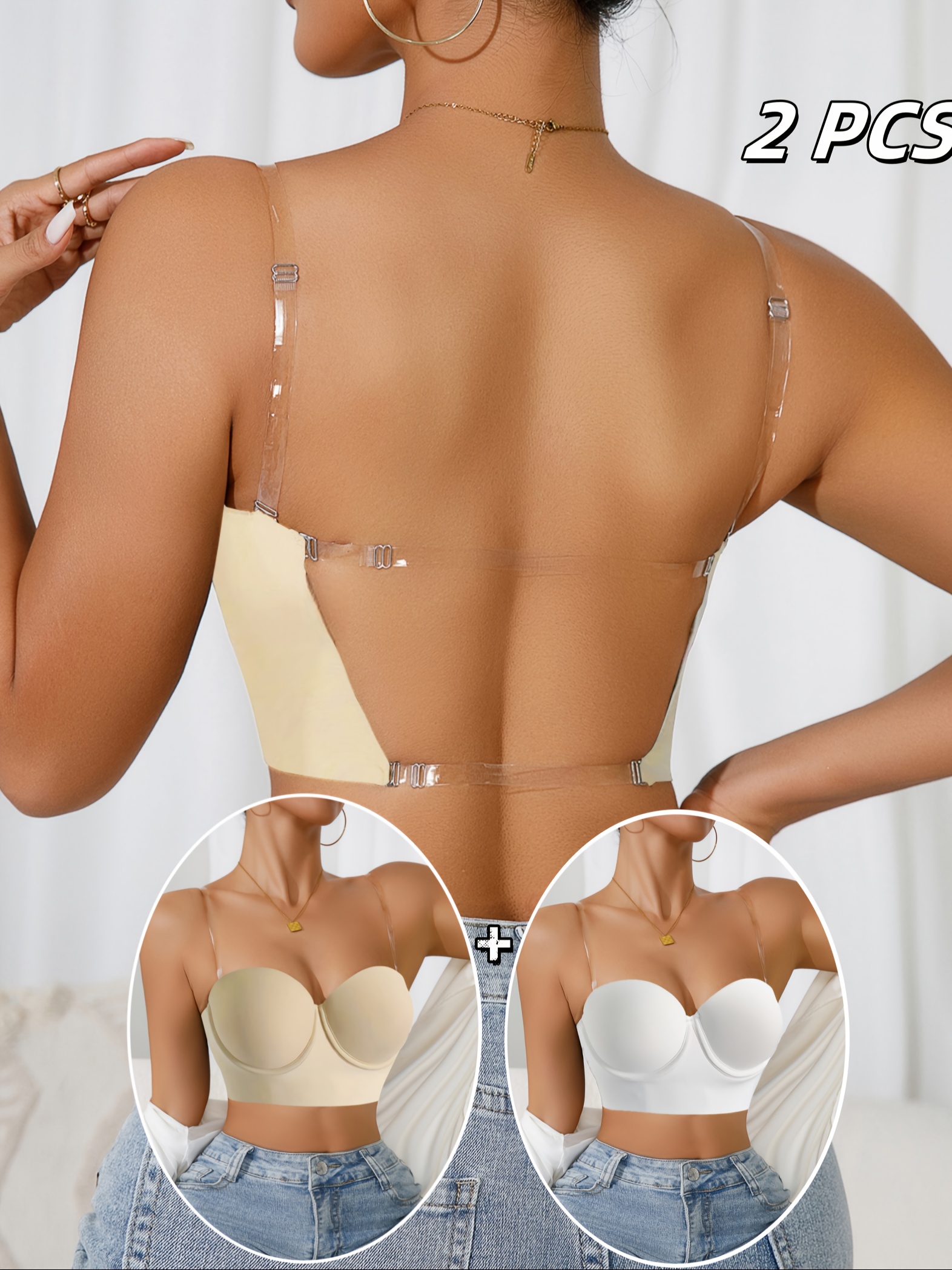 push up bra backless dress for sold on Temu United States model-yasminc Black Bachelorette Party Dresses Color:Ivory/Coral back gowns