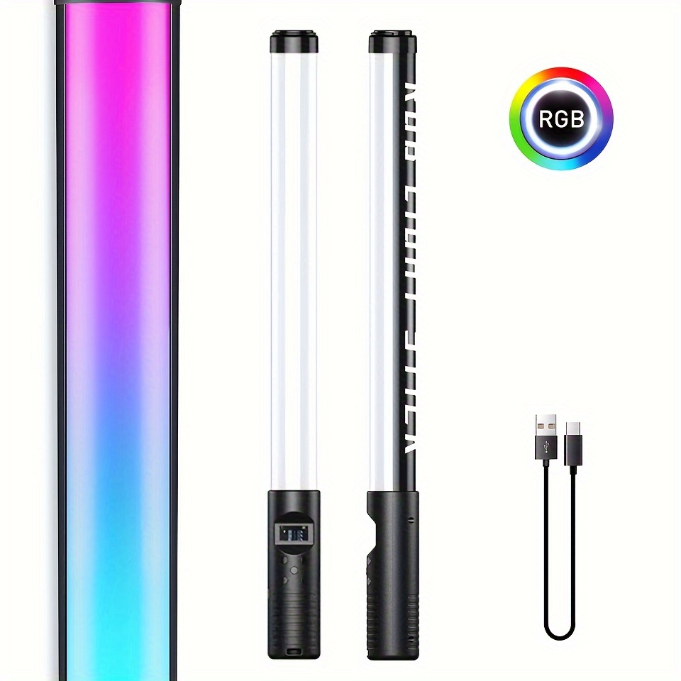 

Rgb Video Light Wand Photography Lighting 360 Full Led Lamp Fill Light Handheld Flash With Tripod Stand For Shooting Live Streaming