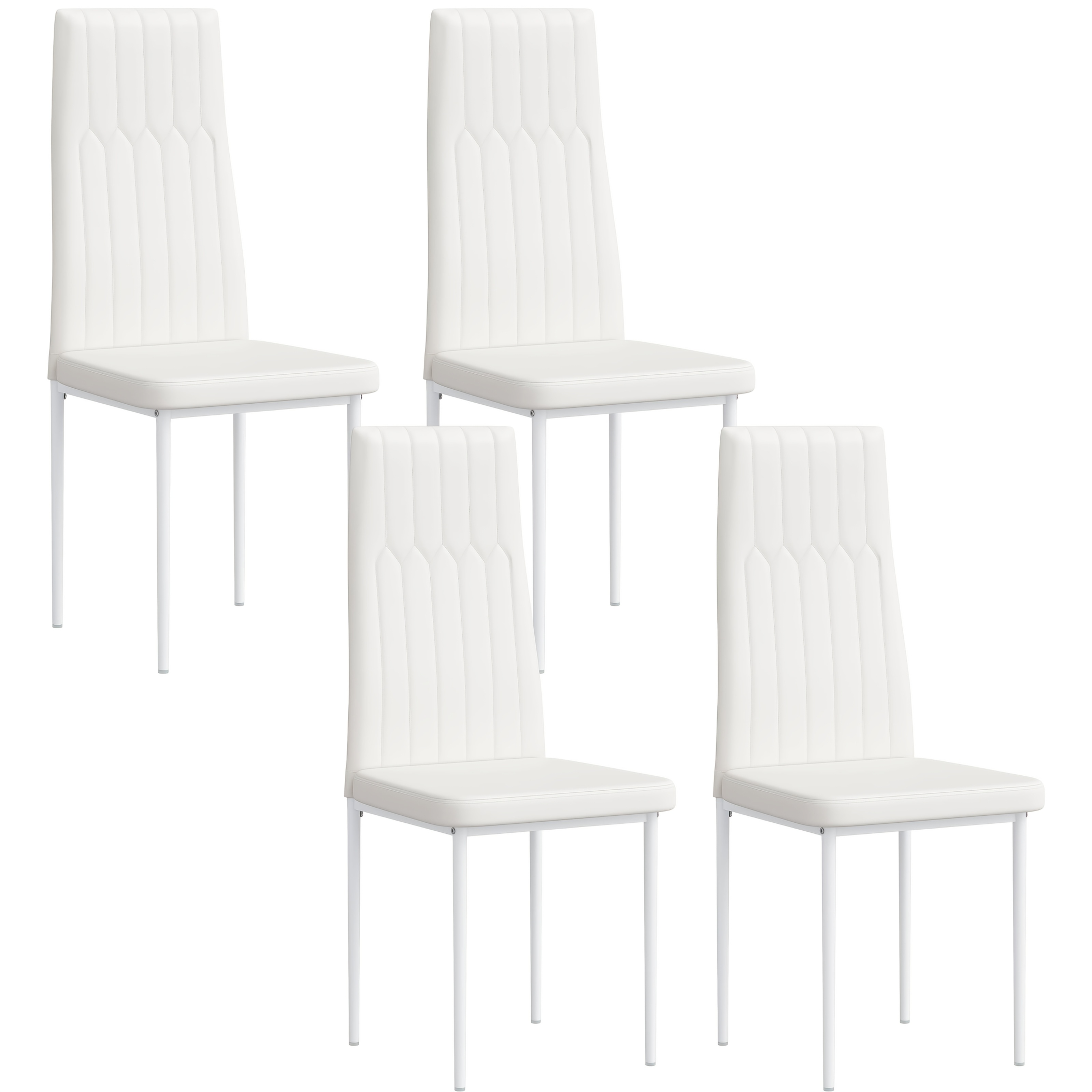 4/6pcs Dining Chairs, Kitchen Chairs With High Backrest, Pvc, Modern Upholstered Dining Chair, For Kitchens, Dining Rooms, And Living Rooms, Support Up To 120 Kg