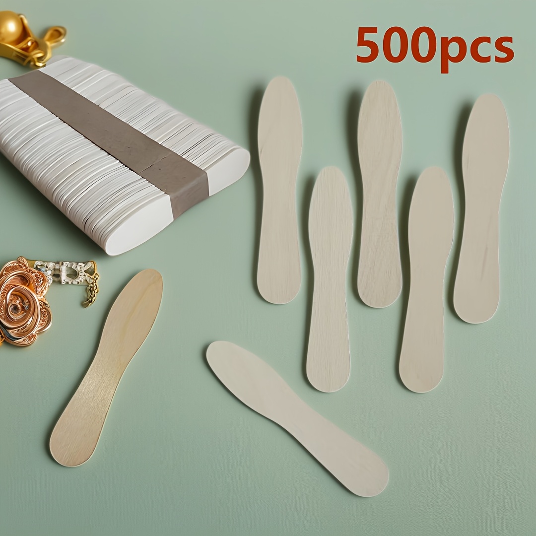 TEMU 100/200/500pcs High-quality Wooden Ice Cream Scoops 7.5cm/3in, Suitable For Dessert Tasting And Party Ice Cream Shops, Family Gatherings,