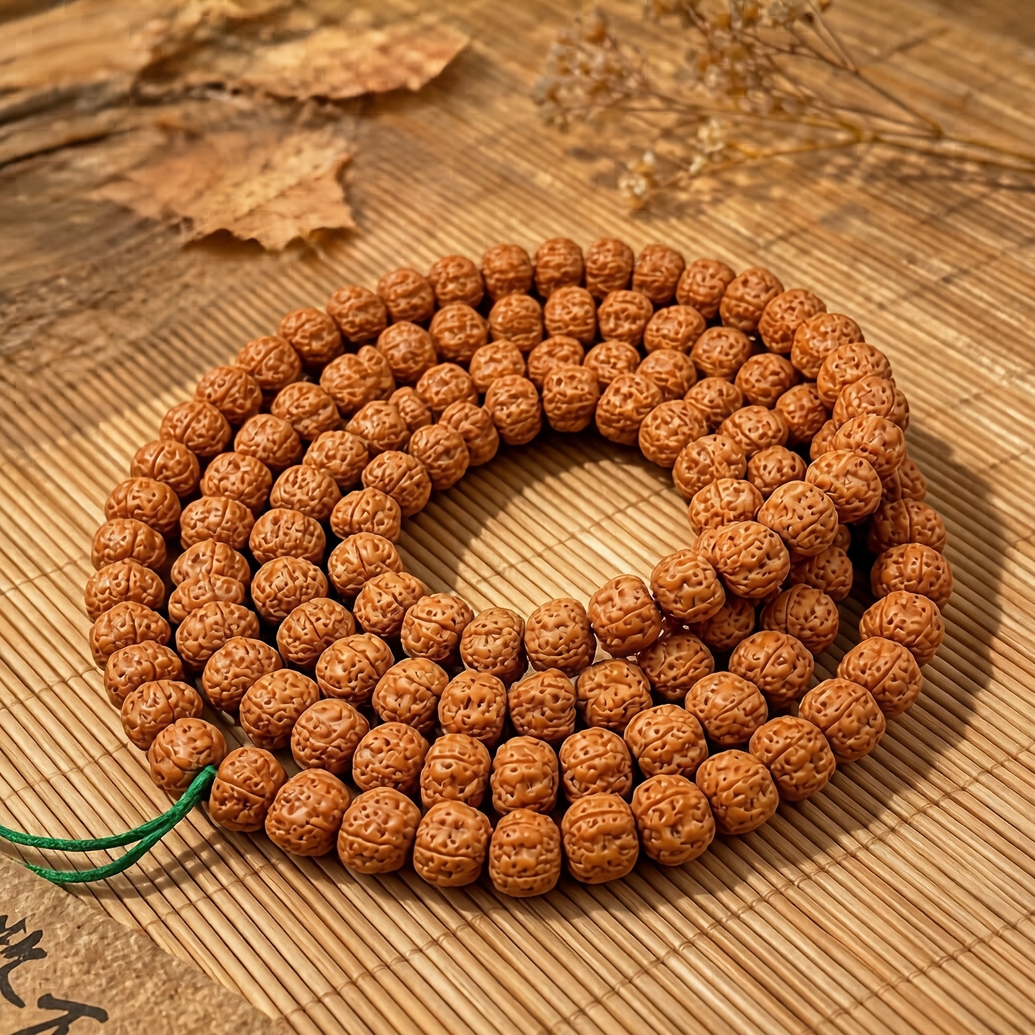 TEMU 8-9mm -meat Golden 108-bead Mala Bracelet, Beads For Daily Wear, Suitable For Men And Women, An Ideal Holiday Gift