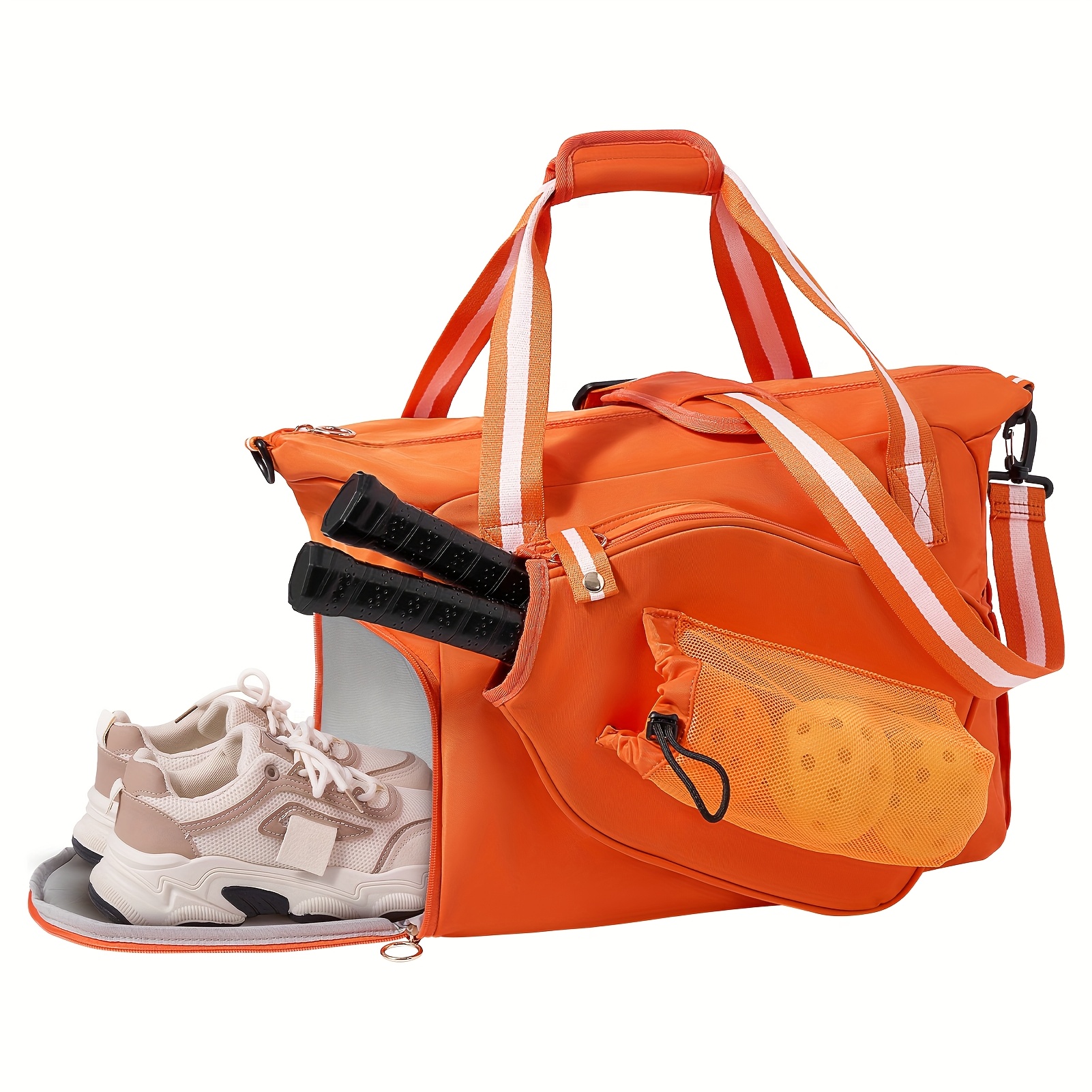 Outdoor Pickleball Bag Sports Fitness Bag   Carry-On Crossbody Independent Shoe Compartment Front Pickleball Paddle Pocket Pickleball Pocket Multi-Pocket       Adjustable Shoulder Strap Hanging Suitable for   Sports   Ball