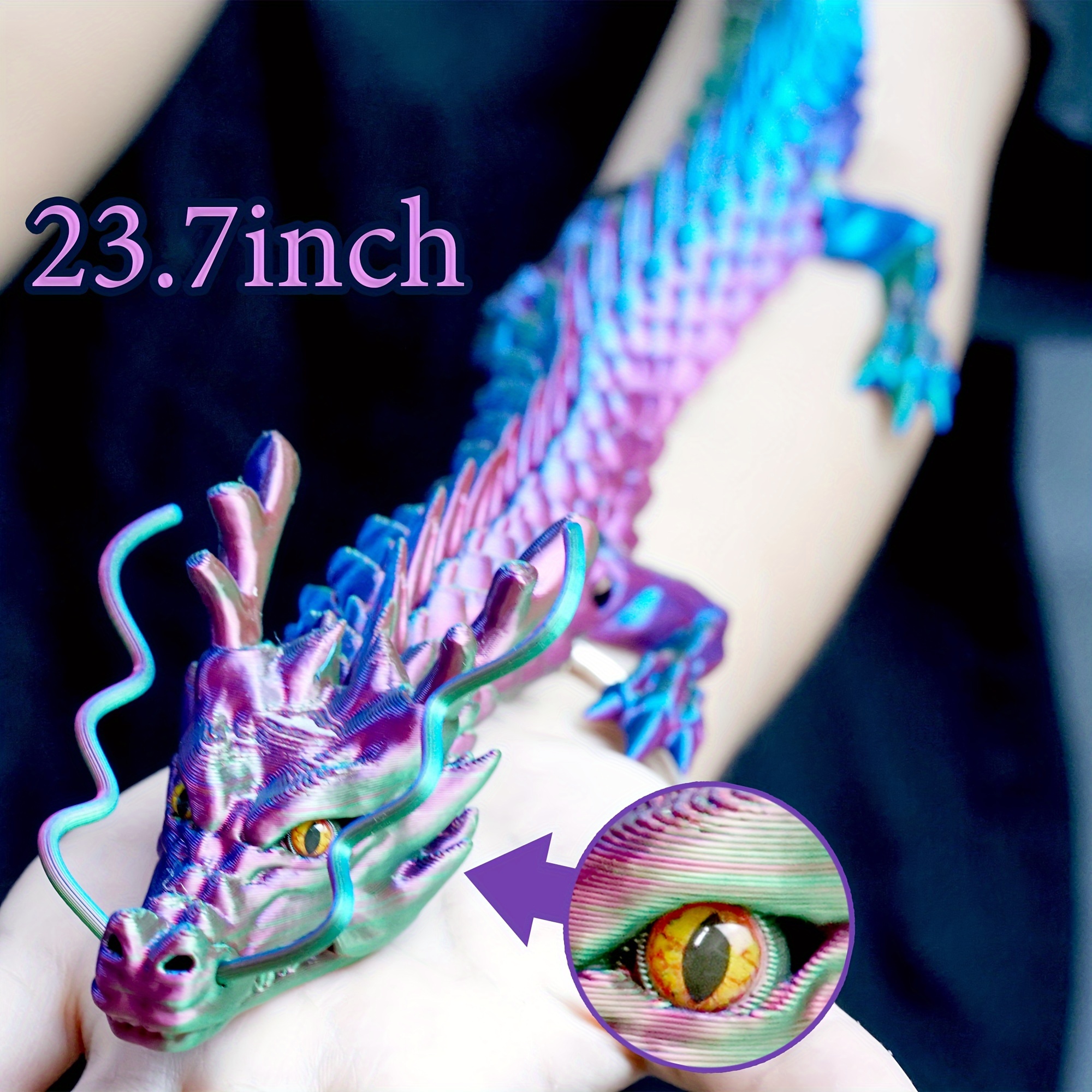 TEMU 3d Printed Dragon Animal Dolls, Home And Car Decorations, Desktop And Office Desk Decorations, Flexible Joints, , Collectible Figurines Room Decor, Christmas And Halloween Surprise Gifts