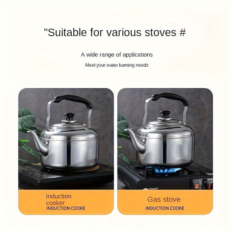 1pc 4 5l stainless steel teapot compatible with induction cooker   kitchen and restaurant tea making utensil no power required   drinkware for   use details 3