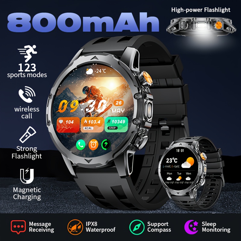 Image of Lige Watch With Wireless Call 1.53-inch Hd Amoled Smartwatch With 800 Mah Battery Flashlight 120 Sleep Monitoring Ipx8 Waterproof Fitness Watch For Iphone
