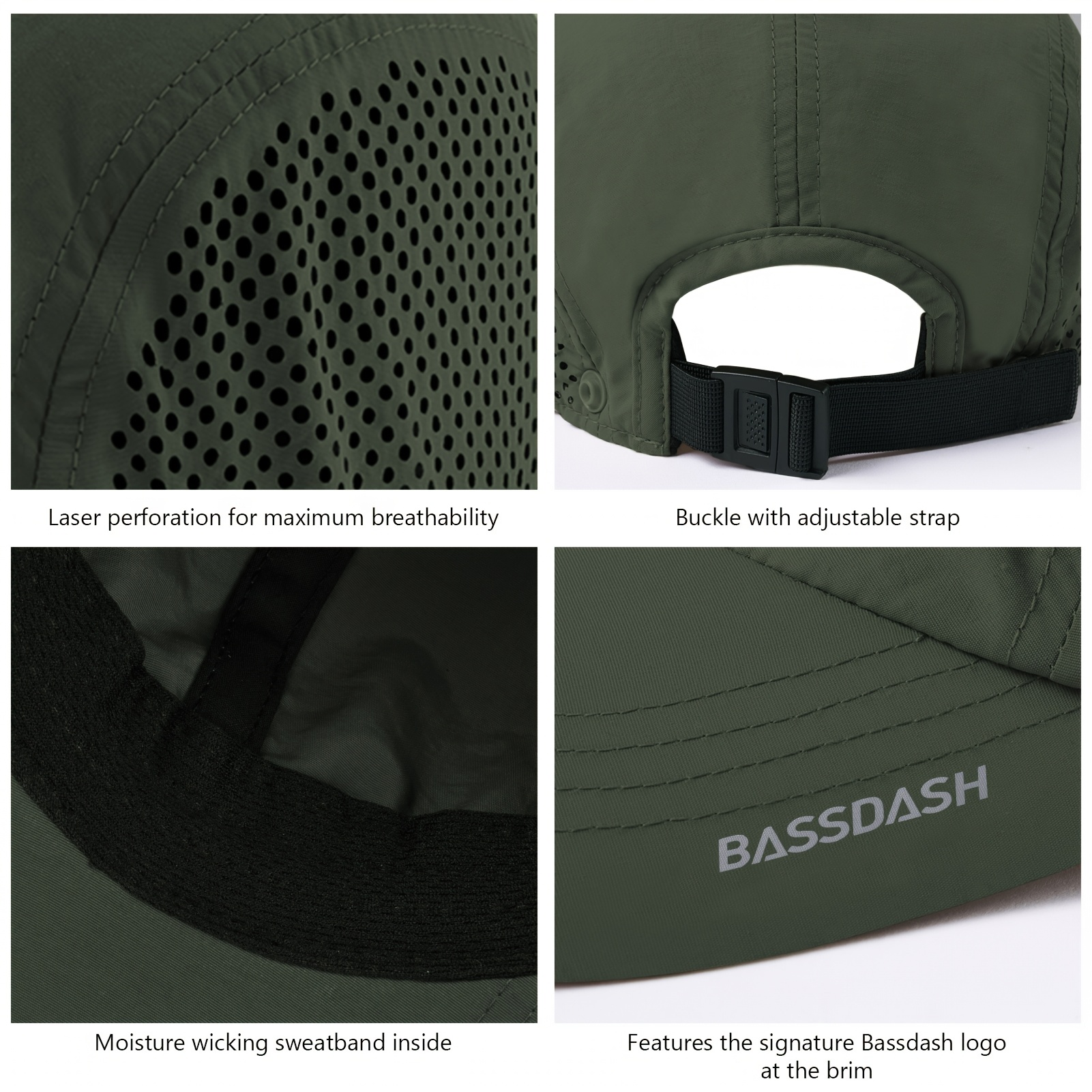 BASSDASH Fishing Hat with Comfort Features