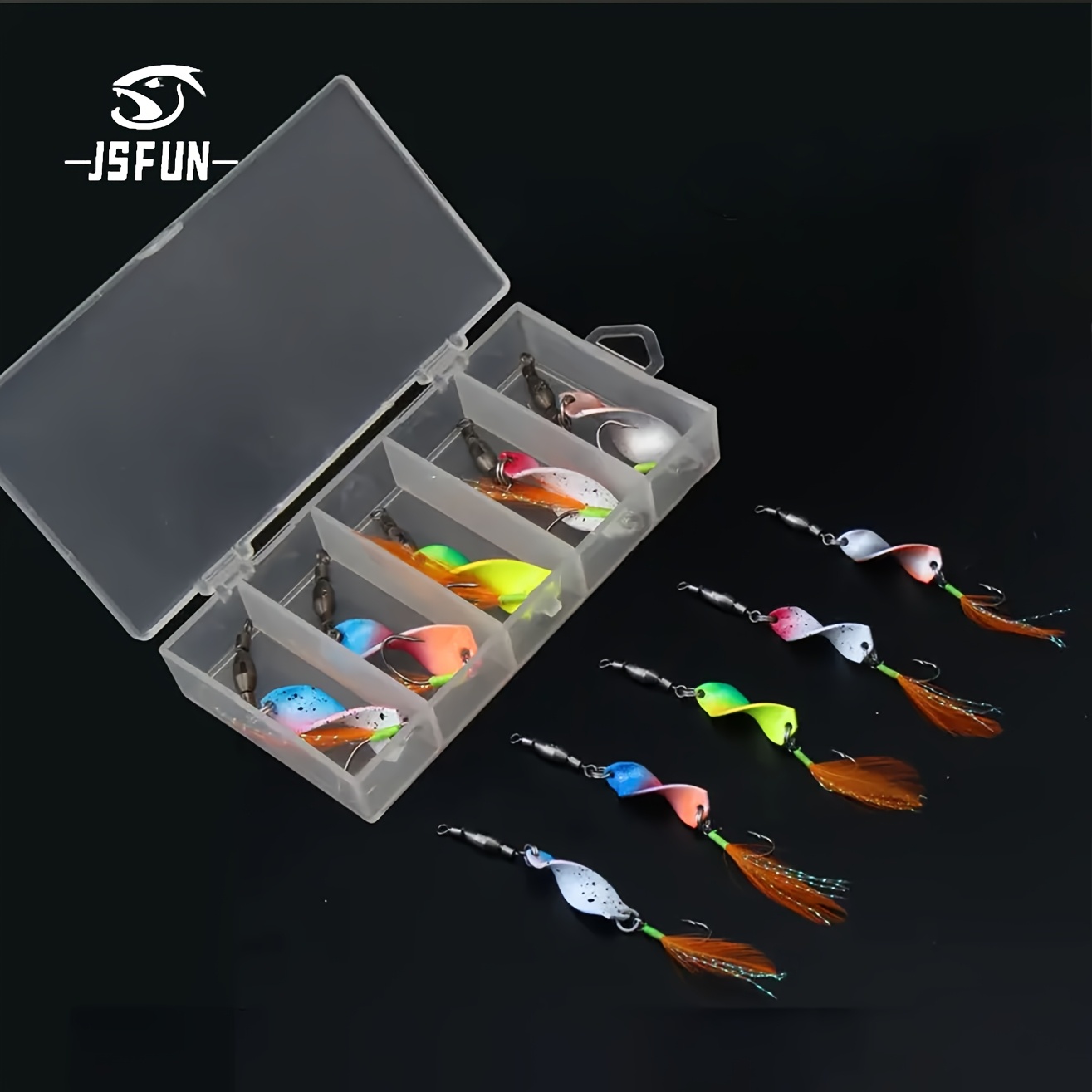 

Jsfun 5pcs Spinnerbait Fishing Lure Set With Rotating Sequins - Artificial Hard Baits With Feathered Tails For Freshwater And Saltwater, Ideal For Catfish, Trout, , , - Copper Material