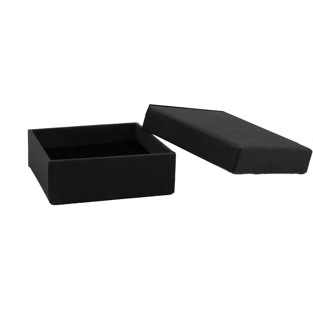 TEMU 1pc Square Cardboard Jewelry Gift Box, Necklace Earring Ring Gift Box, Solid Color Elegant Style, -filled Cardboard Jewelry Gift Box. Suitable