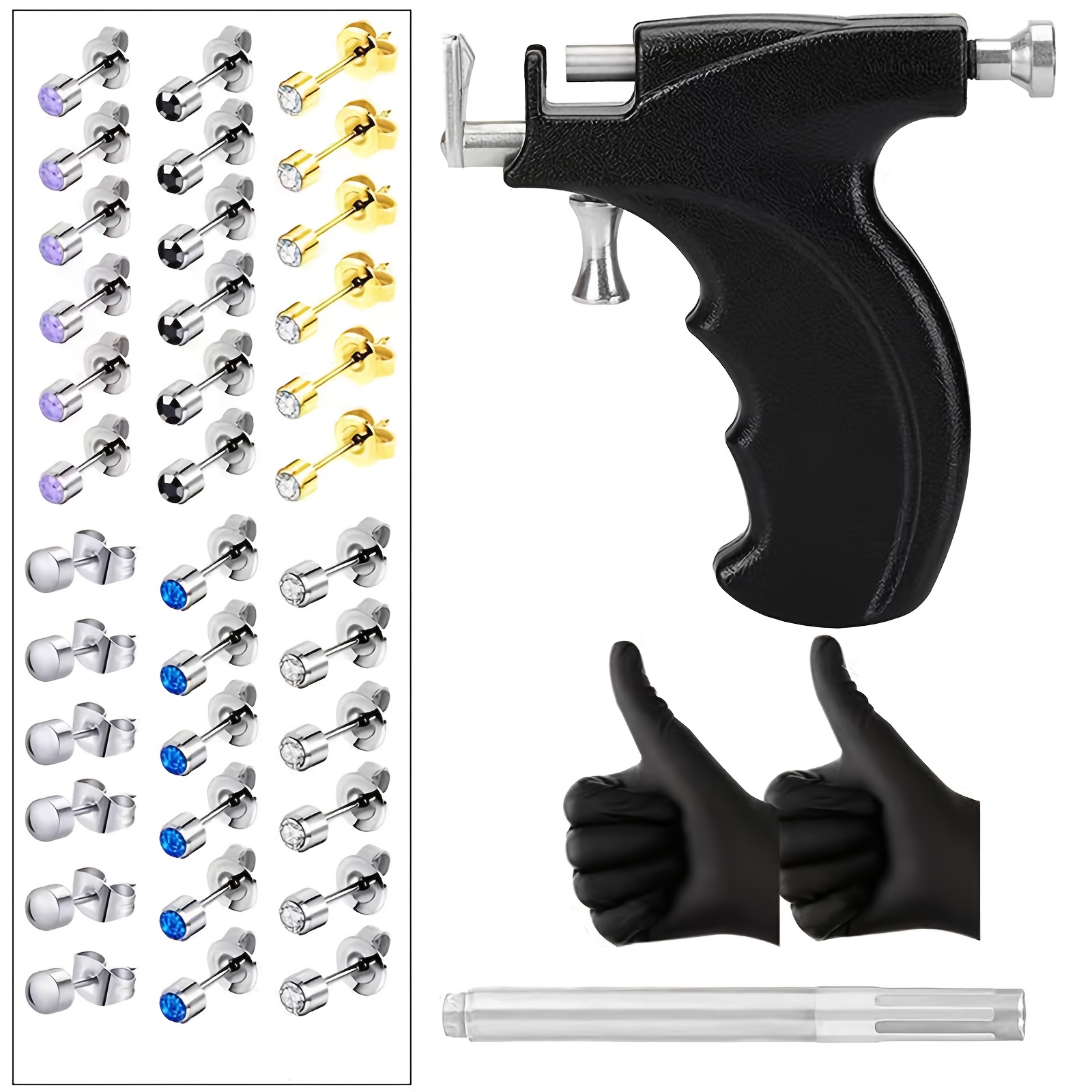 Professional Ear Piercing Gun Kit with 20 Pairs 316L Surgical Stainless  Steel Gun Stud Earrings for Salon and Home Use