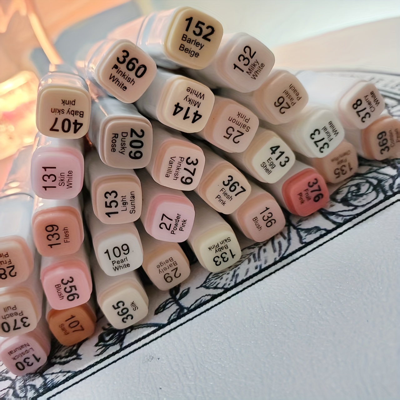 TEMU Light Beige Markers, 30 Flesh Colors Alcohol Based Art Markers Pens Set Dual Tips Brush& For Professional Artists Drawing Sketch Illustrations Portrait Comics Anime Coloring