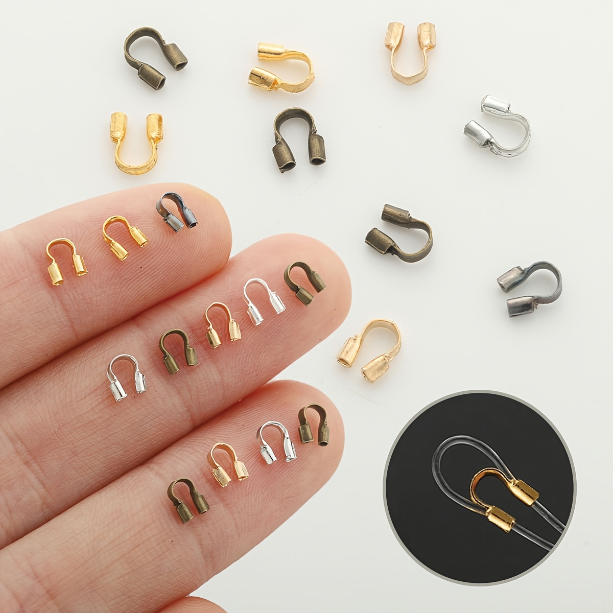 105pcs U-Shaped Mixed Color Line Clasps for DIY Projects