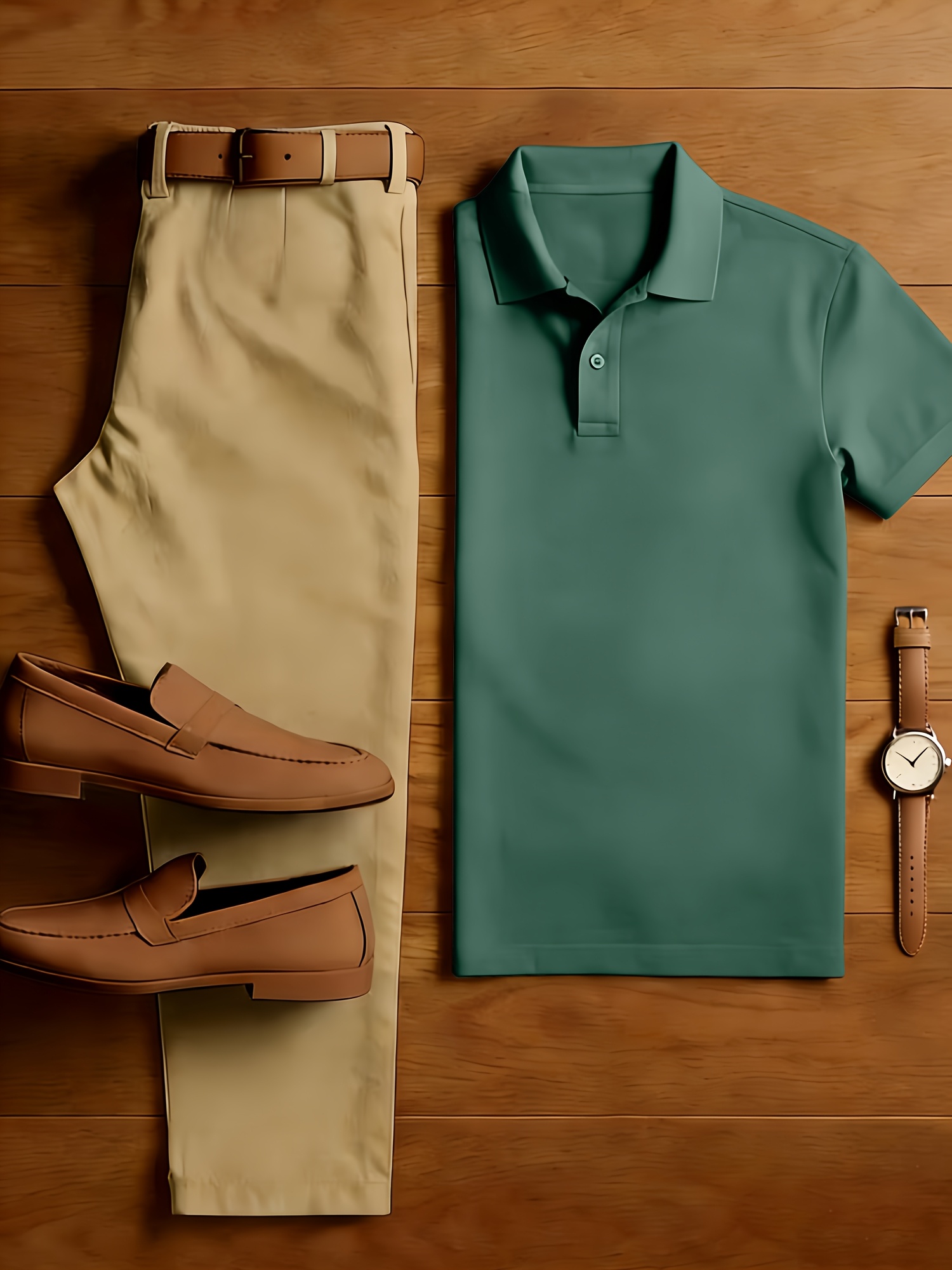Men'S 2pcs Business Casual Outfit, Solid Color Polo Shirt + Slim Fit Suit Pants Set, Breathable Classic Fashion Set, Essential Spring & Summer Outfit for Office & Daily Wear