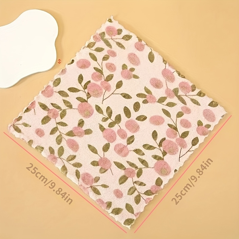 TEMU 7/8pcs Floral Dishcloth Set, Reusable Cleaning Towels, Super Absorbent Cloths For Kitchen, Bathroom & Household Cleaning