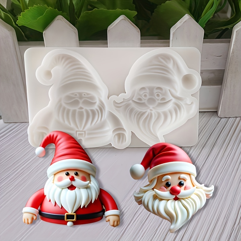 TEMU 2 Santa Claus Resin Clay Plaster Silicone Molds, Suitable For Diy Decoration, Soft Silicone, Easy To Clean And Reusable