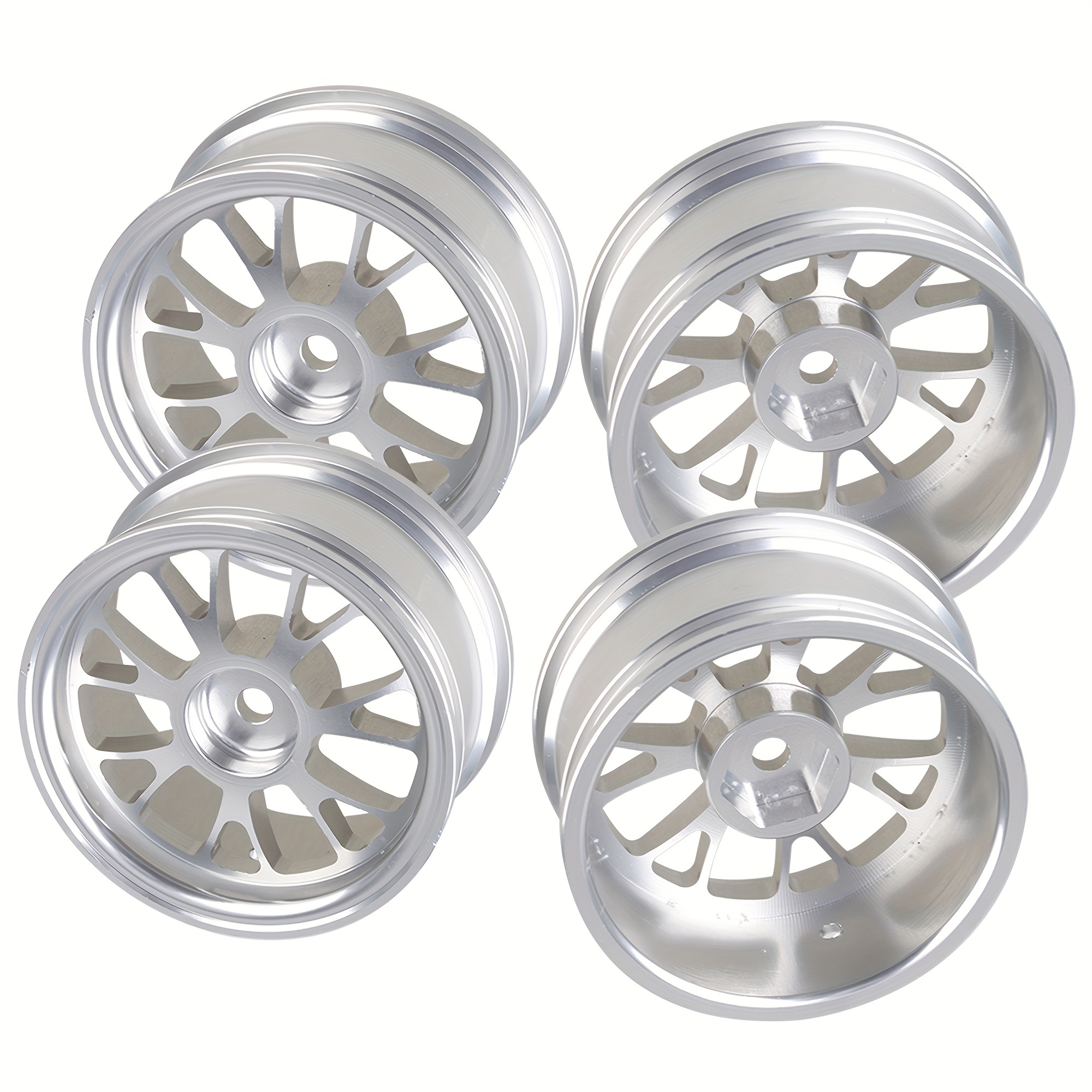 

Set Of 4 Rc 1:10 Flat Racing Car Aluminum Golden Y-shaped Wheel Hubs 50008s Silvery