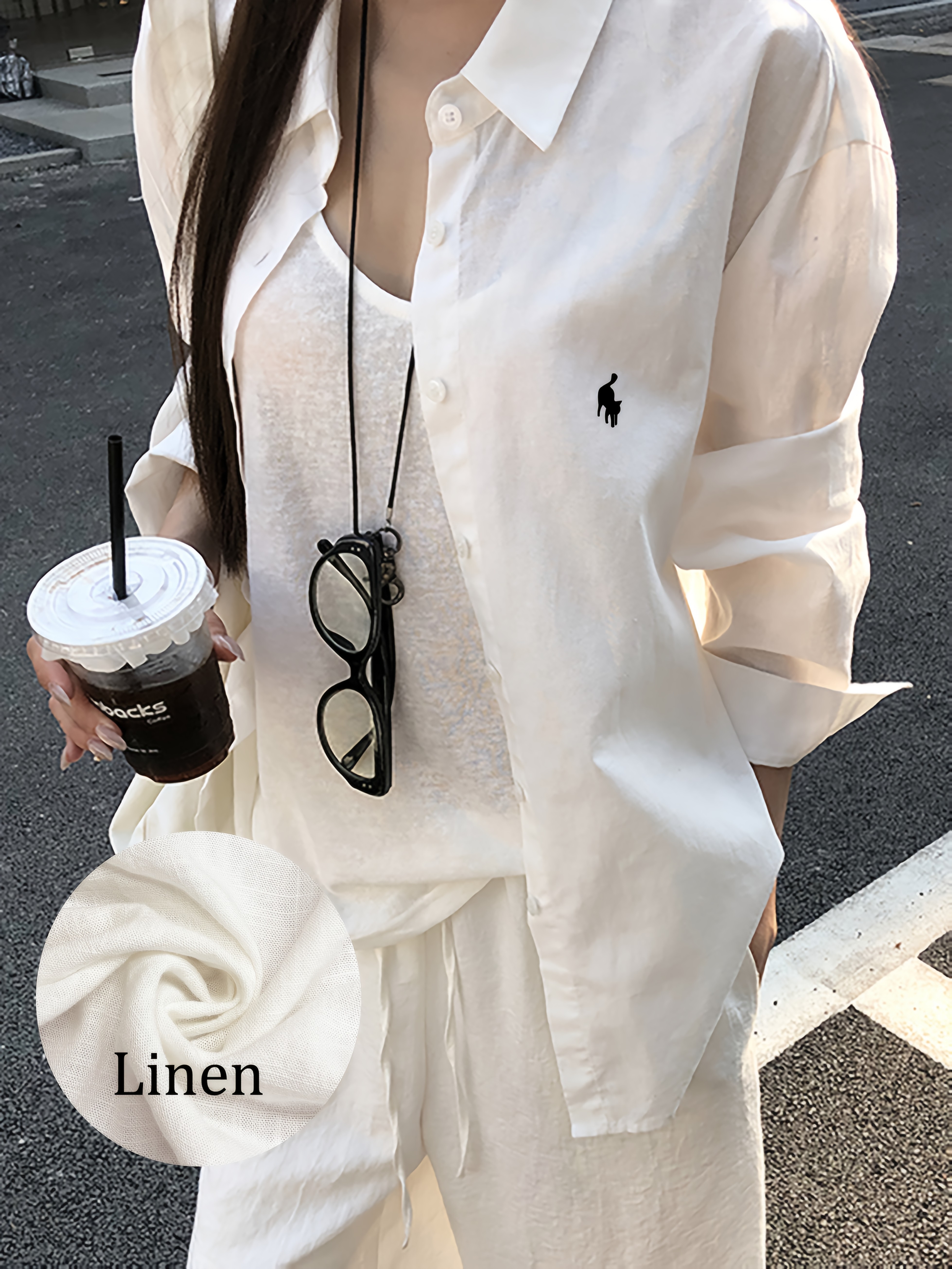 camisa lino mujer moda casual /verano blusa Temu Colombia