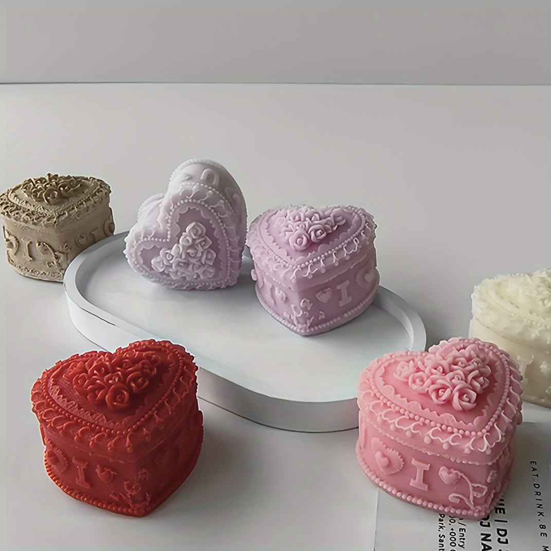 

Valentine's Day Heart-shaped Silicone Mold For Jewelry Box, Soap, Aromatherapy Candle, Sugar Chocolate Cake Decoration