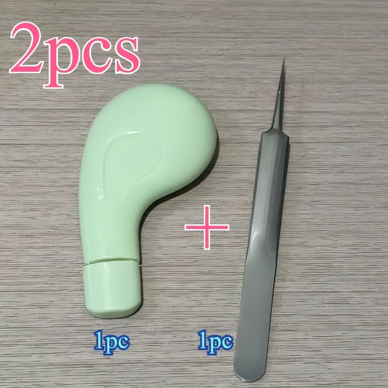 TEMU 2pcs Set (1pc Cleaner And 1pc Precision Tweezers) Designed For Safe Pore Cleaning For Men And Women, Gentle Facial Pore Cleanser, Non-electric