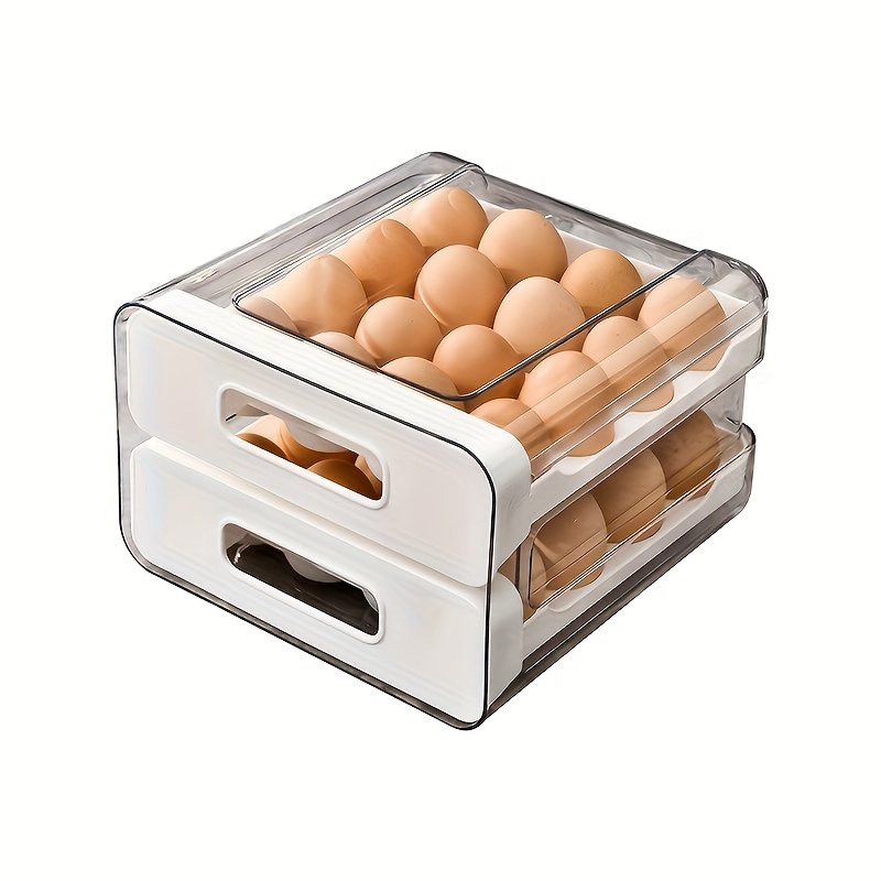 awesome Large 32-Grid Transparent Double-Layer Egg Storage Box with Drawer - Durable PET+PP Material, Ideal for Refrigerator Organization, Keeps Eggs Fresh & Organized, Egg Holder for Refrigerator 3 awesome Large 32-Grid Transparent Double-Layer Egg Storage Box with Drawer - Durable PET+PP Material, Ideal for Refrigerator Organization, Keeps Eggs Fresh & Organized, Egg Holder for Refrigerator - Image 3