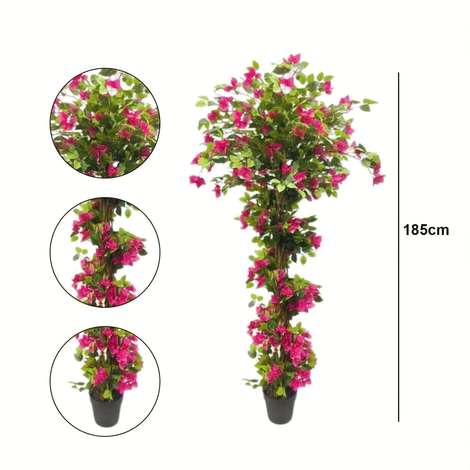 Realistic Artificial With Pot - /shapable Branches, Low-maintenance Fake Flower Tree Suitable For Garden, Wedding, / Decor - Plastic Vine For Beauty