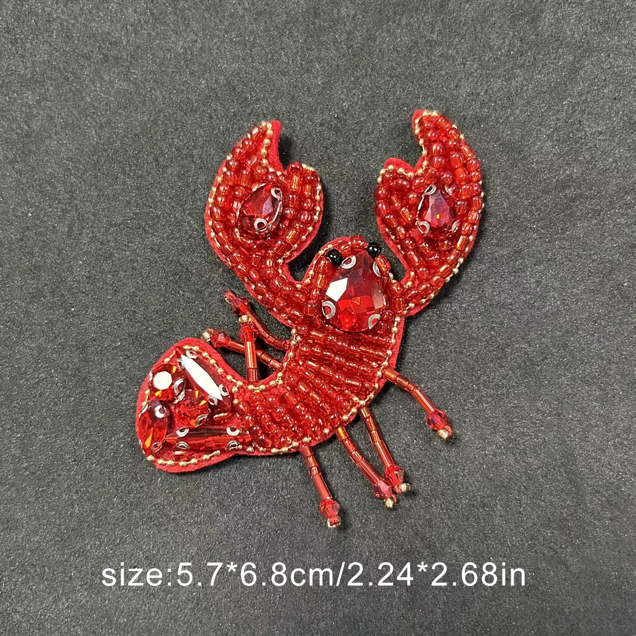 TEMU 1pc Lobster & Crab Beaded Patch - Heavy Embellishment For Clothes/bags/shoes/hats/hair Additions Decoration