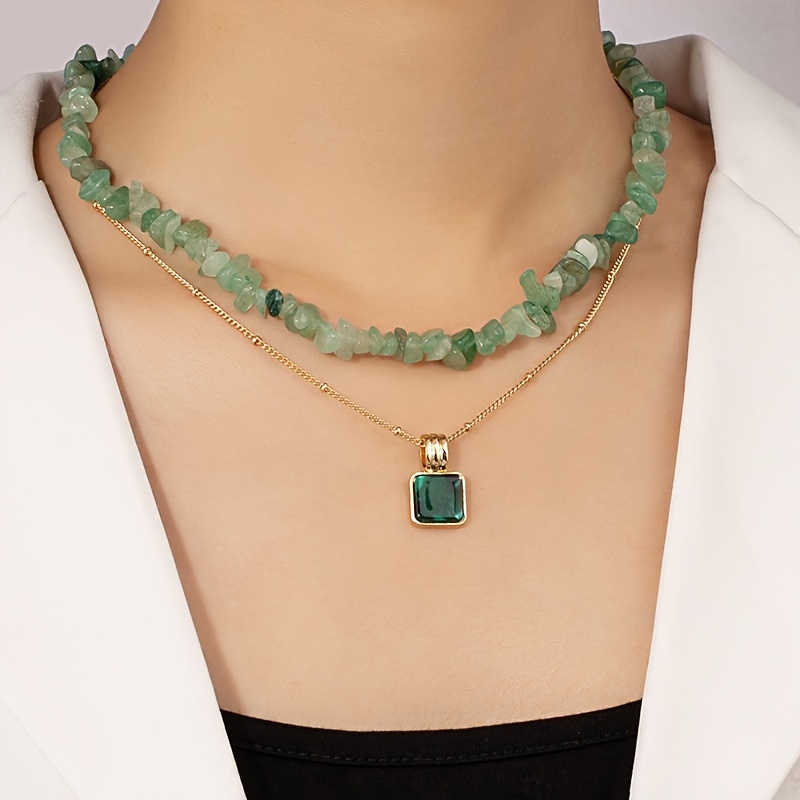 

à Double Couche Pendentif en Pierre - les Fêtes & Cadeaux, Toutes