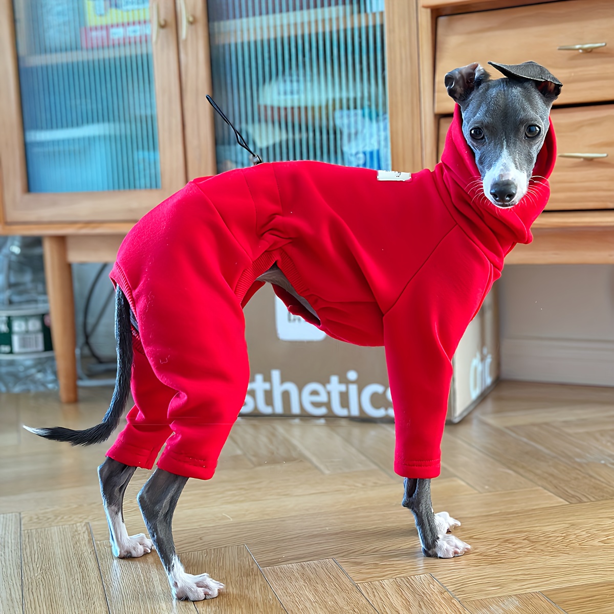 

Holiday , Cozy Fleece-lined Christmas Dog Sweater - Red, Warm Pet Jumpsuit For Small To Medium Breeds - Hand Wash Only, Best For Christmas