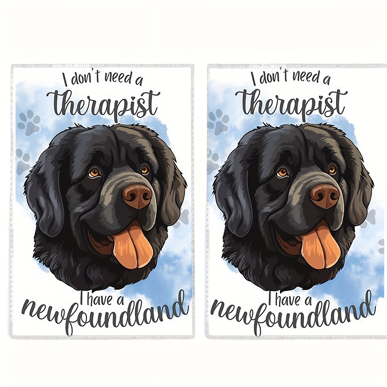 

2pcs Vintage Cartoon Newfoundland Towels, 17.7x23.6inch Ultrafine Polyester, " Need A Therapist" Absorbent Cleaning Cloth, Machine Washable, Rectangular, Christmas Themed Kitchen Towels