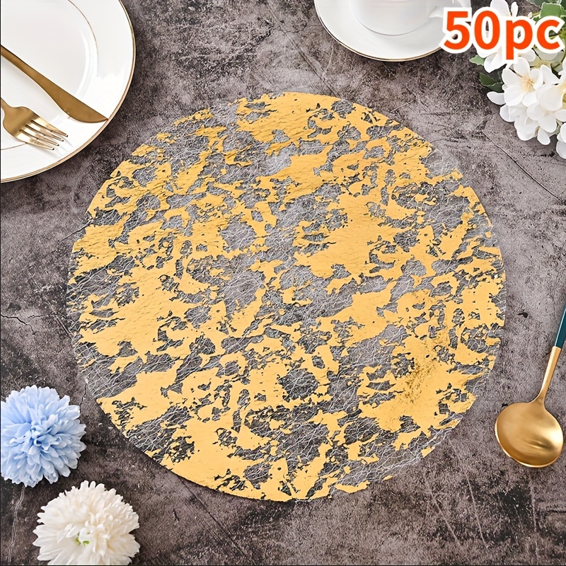 20 Goldene Tischsets Rund, 33 Cm Durchmesser – Perfekt Für Hochzeitsdeko & Geburtstagspartys