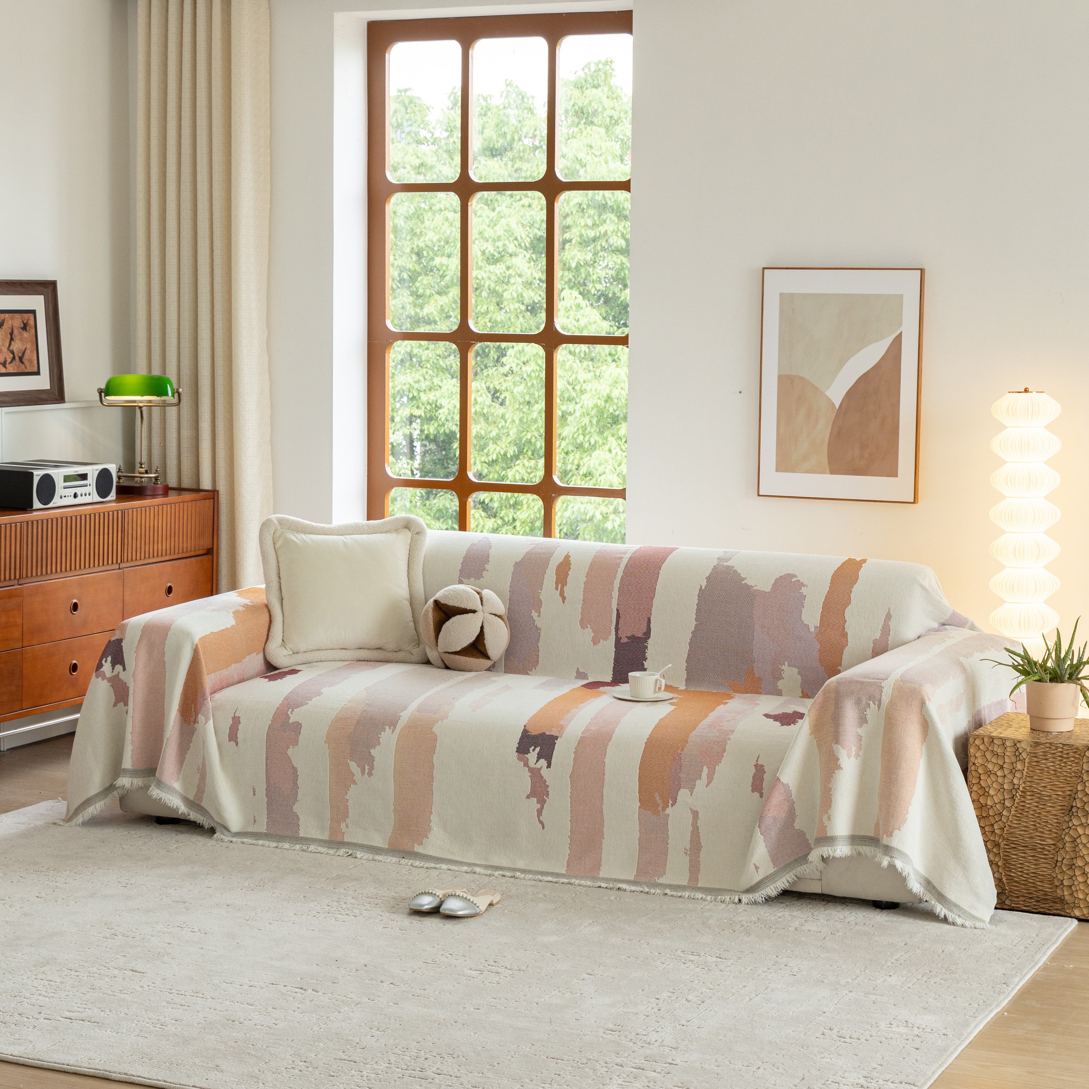 season chic color block sofa throw blanket pet friendly Temu