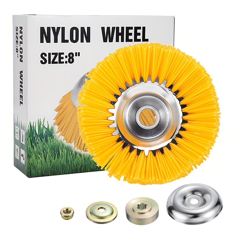 E-shop 8-Zoll Gras-Trimmerkopf mit Nylon-Strohseil, Trimmerkopf, Rostfreier Freischneider, Mäher-Nylon-Unkrautkopf für Rasenmäher, inklusive Adapter