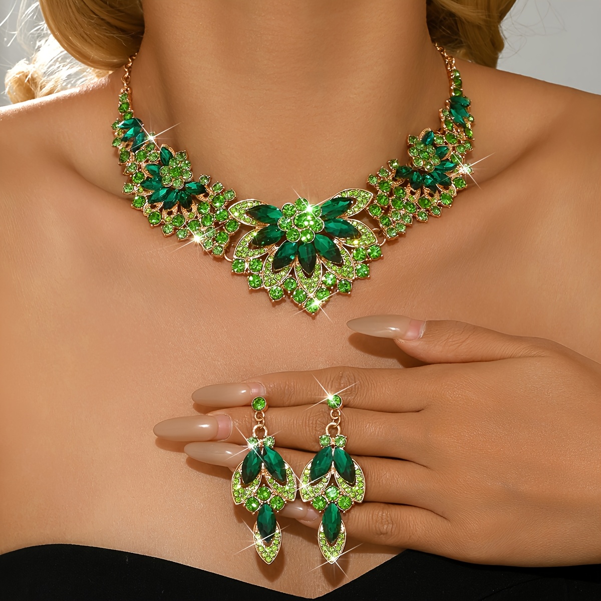 TEMU Bijoux pour femme et luxueux, ensembles pour mariée et d', accessoires de robe vintage pour banquet et fête avec une haut de gamme