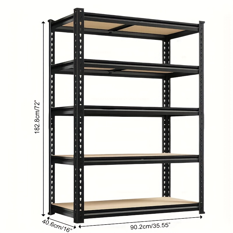 TEMU [heavy Duty Shelving] Heavy Duty 5 Tier 2000lbs Metal Shelving Units | 72"h Garage Shelving Storage Shelves, Adjustable Metal Shelving Unit For