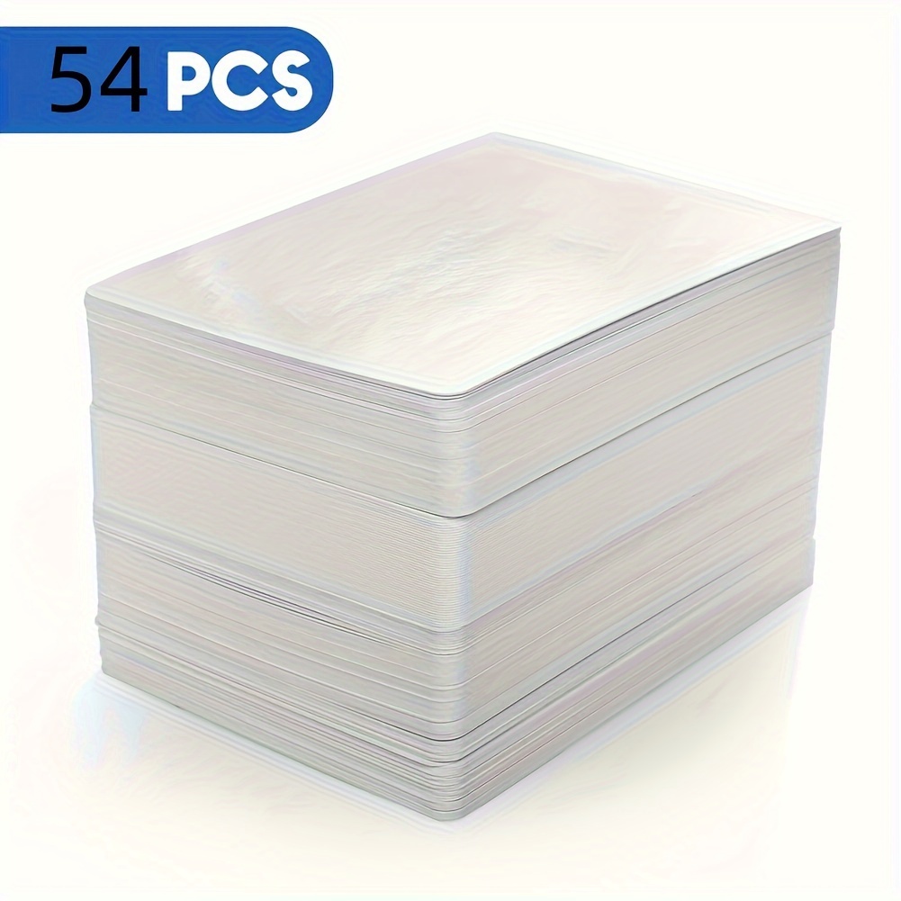 54pcs Reusable Blank Cards - Glossy Finish, Size For Diy Vocabulary, Learning Games & Gifts