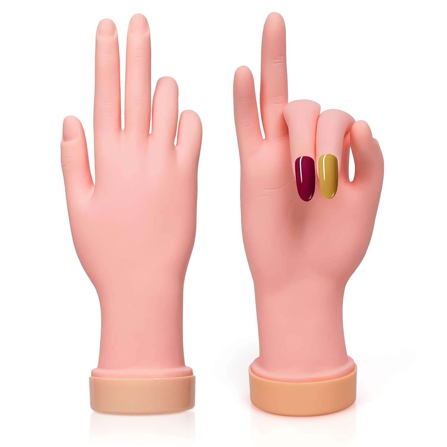 

2 Pack Nail Art Practice Hands, Movable Fake Mannequin Tool For Manicure Training, Unscented