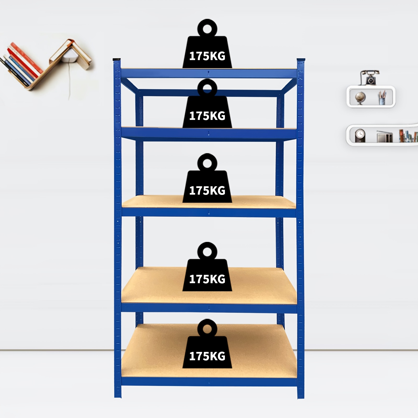 5-Tier Heavy-Duty Racking, Bolt-Free Industrial Storage Rack